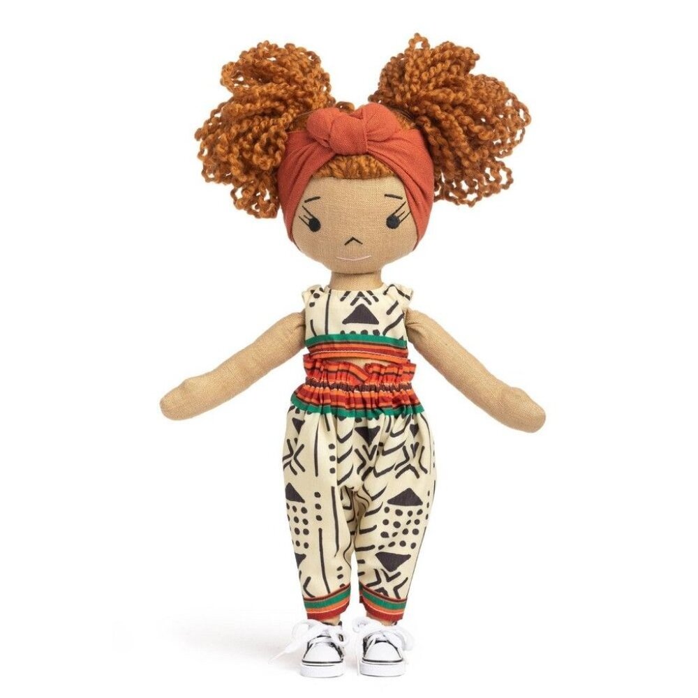 HarperIman Quinn 14" Handmade‎ Plush Linen African American Doll Ages 3+ NWB